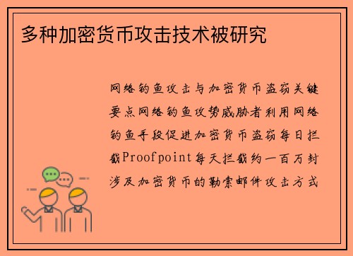 多种加密货币攻击技术被研究 多种加密货币攻击技术被研究